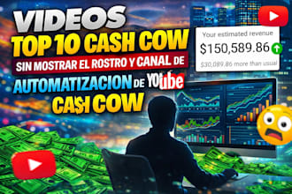 videos top 10 cashcow sin mostrar el rostro y canal de automatización de youtube