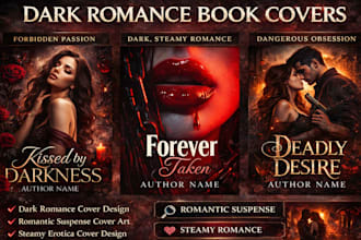 dark romance and romantic suspense book cover design for amazon kdp