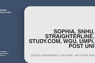 tutor and assist with sophia classes including touchstones and labs