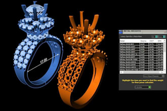 custom 3d cad jewelry design rings, pendants, grills, belt buckle stl ready