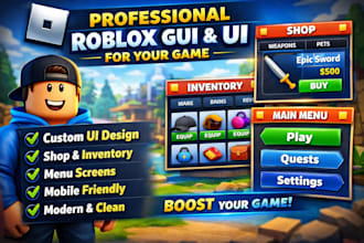 design professional gui or UI for your roblox game