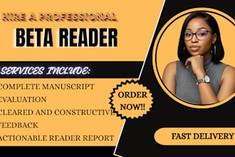 beta read, do manuscript review, provide manuscript feedback