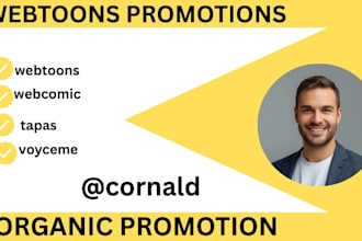 do powerful webtoons promotions, webcomic, comic and tapas manga promotions