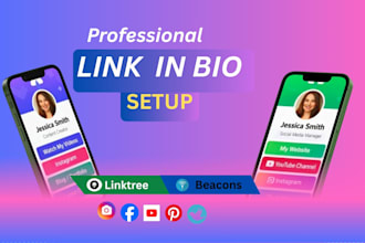 create a professional link in bio page with linktree or beacons setup