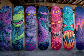 draw graffiti designs murals and wall art or skateboards