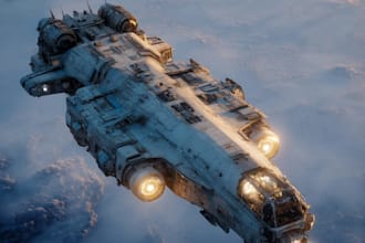 create stunning sci fi spaceship concept art