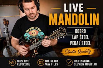 record professional live mandolin, dobro, lap steel or pedal steel for your song