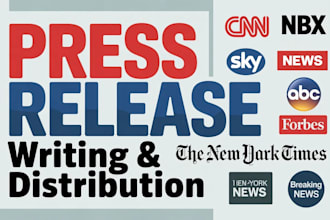 write music press release, distribute press release, submit music press release