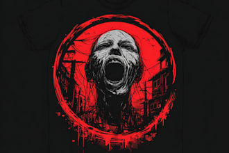 create t shirt illustration horror theme