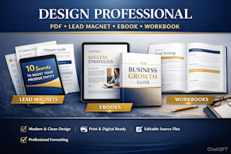 design professional pdf, lead magnet, ebook, and workbook