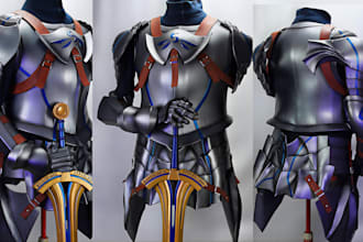 do 3d cosplay creation full wearable armor 3d helmet design  anime cosplay props