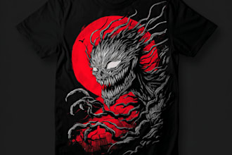 draw custom t shirt dark art illustration