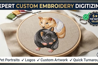 convert your photo in embroidery design logo