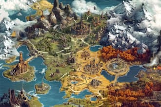 draw fantasy map illustration