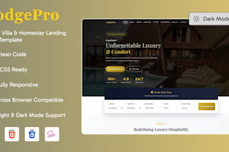 design a modern hotel, villa or homestay website