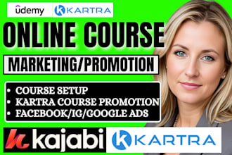 do udemy online course promotion, teachable kartra course marketing