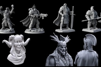 do 3d miniature, figurine, busts, fantasy, rpg, table top for 3d printing