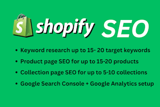 shopify SEO optimization for 100 product pages collection