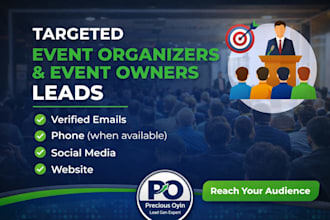 generate verified event organizers and conference owners leads