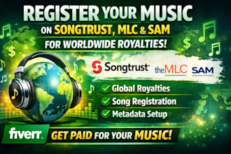 register your music on songtrust, mlc and sam for worldwide royalties