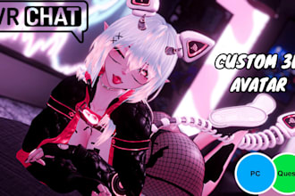 custom vrchat avatar, furry vrc avatar, anime vrc avatar, avis outfits toggles