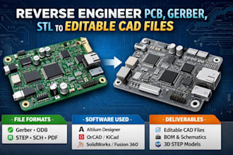 reverse engineer pcb, gerber, stl to editable cad files