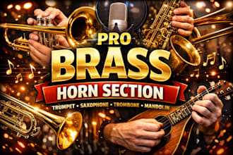 record pro brass horn section trumpet, saxophone, trombone, mandolin
