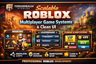 develop roblox game, scripting, UI, simulator, obby and map customization fast