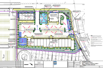 review and redraw your vector 2d site plan, office layout or property map