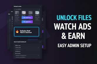 develop professional file unlocking web system with adsterra
