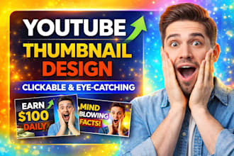 design eye catching clickable youtube thumbnails