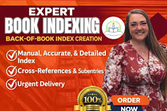 create professional back of book index urgently