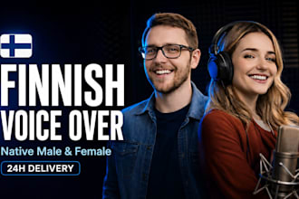 record finnish male and female voice over high quality