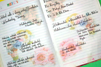 create neat aesthetic handwritten notes,letters and calligraphy writing