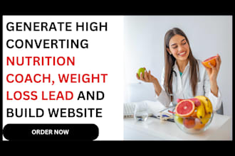 generate nutrition coach weight loss body transformation lead and build website