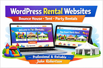 design a professional wordpress website for bounce house, tent, and party rental