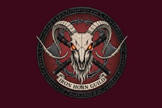 design amazing skull goat head logo with free source file