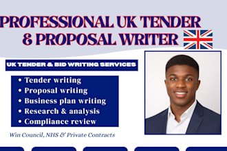 support UK council, nhs and private tender bids for service providers