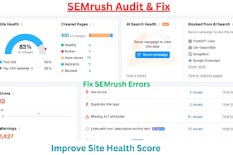 fix semrush site audit errors and improve technical SEO