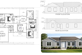 do autocad 2d floor plan, 3d floor plan design and architectural 3d rendering