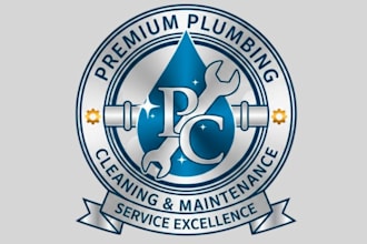 design high quality plumbing cleaning and maintenance logo