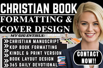 format christian ebook manuscript devotional cover design for KDP publishing