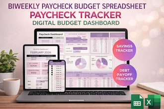 biweekly paycheck budget spreadsheet, paycheck tracker digital budget dashboard