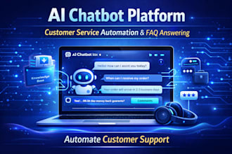 develop saas ai chatbot app, customer service automation app, faq responder app