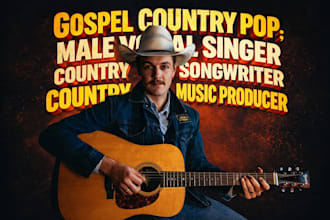 write and sing to custom country gospel pop or rock song lyrics as male singer
