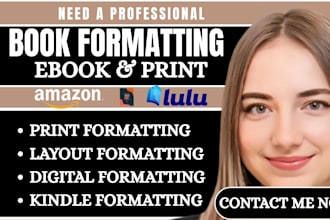 do book layout design, book interior design, print formatting, ebook formatting