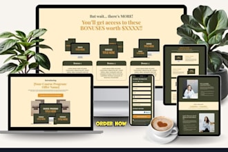 german online course website kajabi and thinkific online course landing page