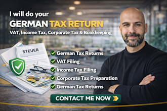 do german tax return, vat filing, income tax and bookkeeping