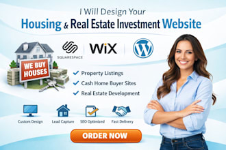 squarespace housing project real estate development website design we buy house
