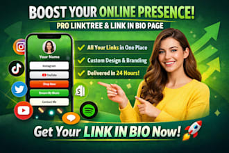 design linktree landing page for your businesss and music linktree